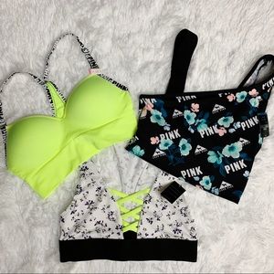 Pink Set Ultimate Sport Bra black white yellow XS